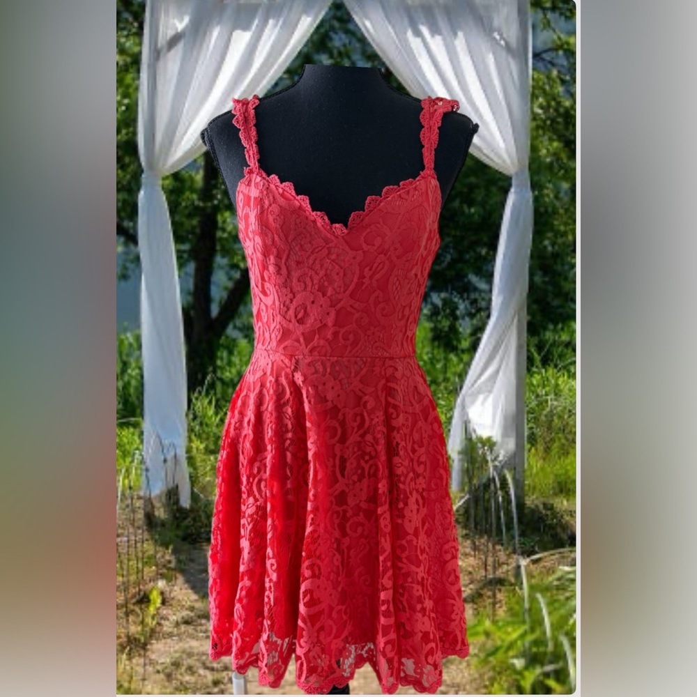 Red Lace Sleeveless Dress Emmalee brand size S